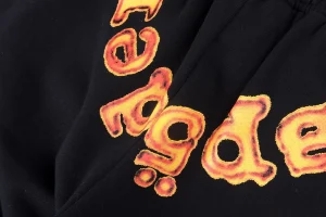 Sp5der Black Flame Logo Sweatpants4