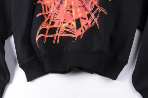 Sp5der Black Flame Web Graphic Hoodie8