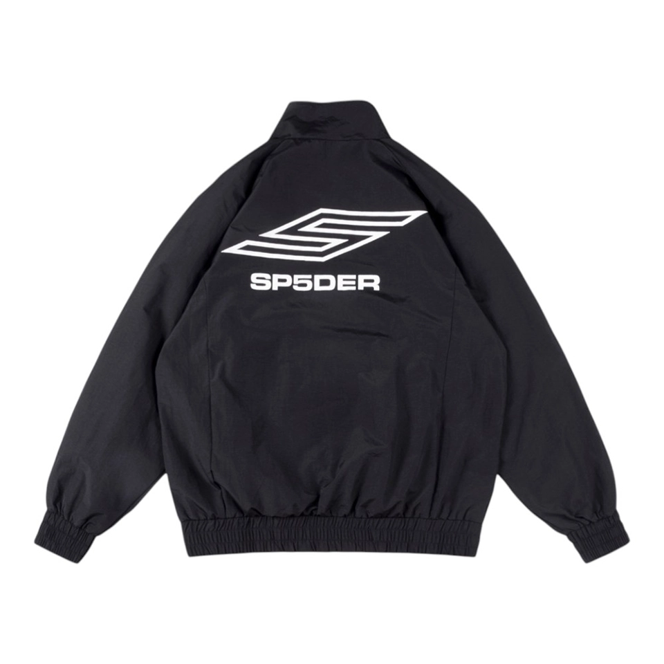 Sp5der Black Logo Zip-Up Track Jacket Back view
