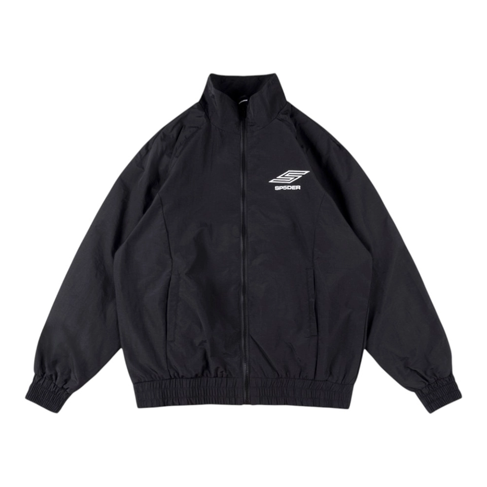 Sp5der Black Logo Zip-Up Track Jacket Front view