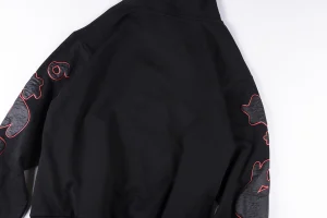 Sp5der Black Red Outline Star Graphic Hoodie5