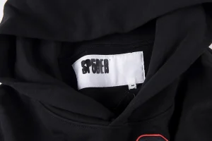 Sp5der Black Red Outline Star Graphic Hoodie8