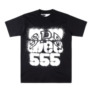 Sp5der Black SP5 555 Spray Graphic T-Shirt Front view