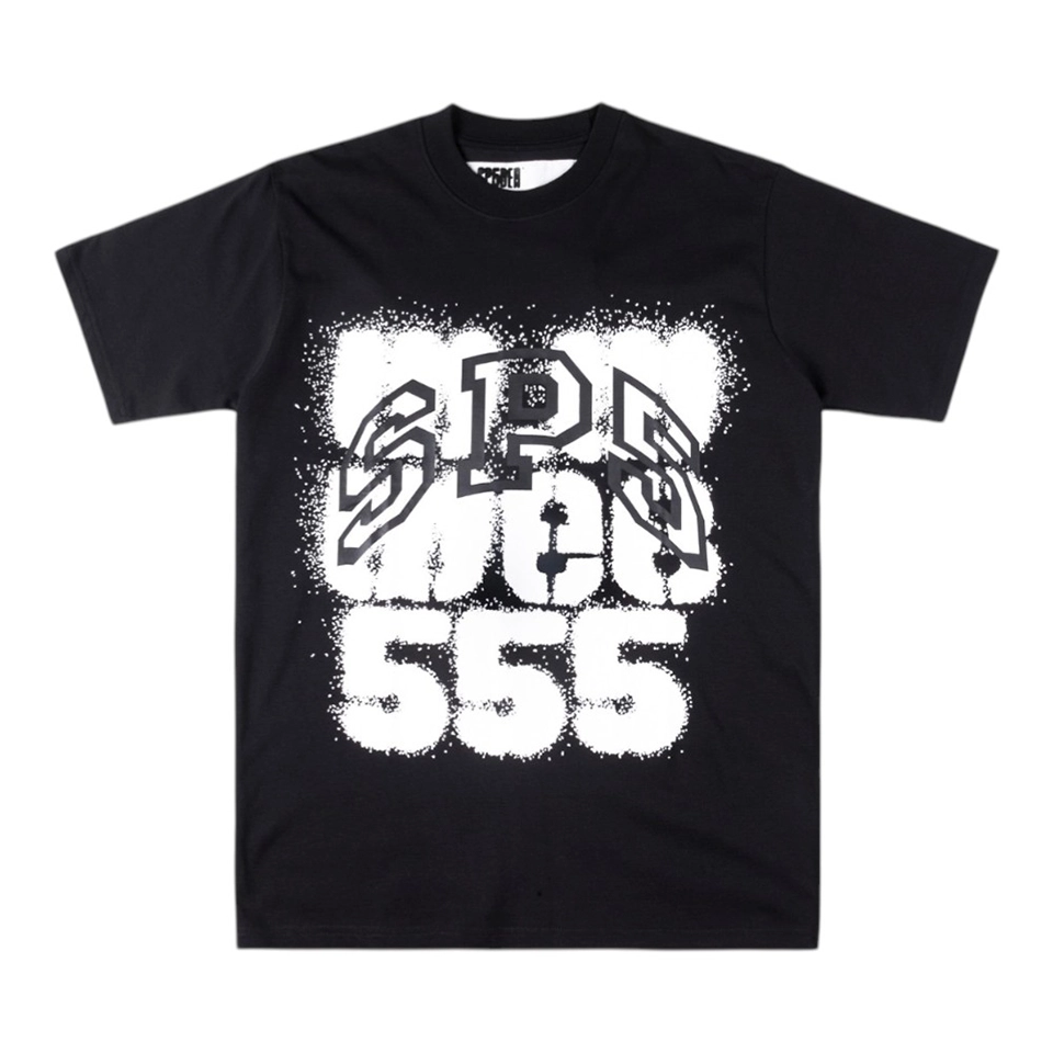 Sp5der Black SP5 555 Spray Graphic T-Shirt Front view