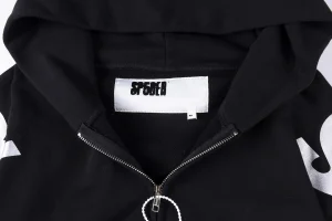 Sp5der Black Sleeve Logo Zip-Up Hoodie1