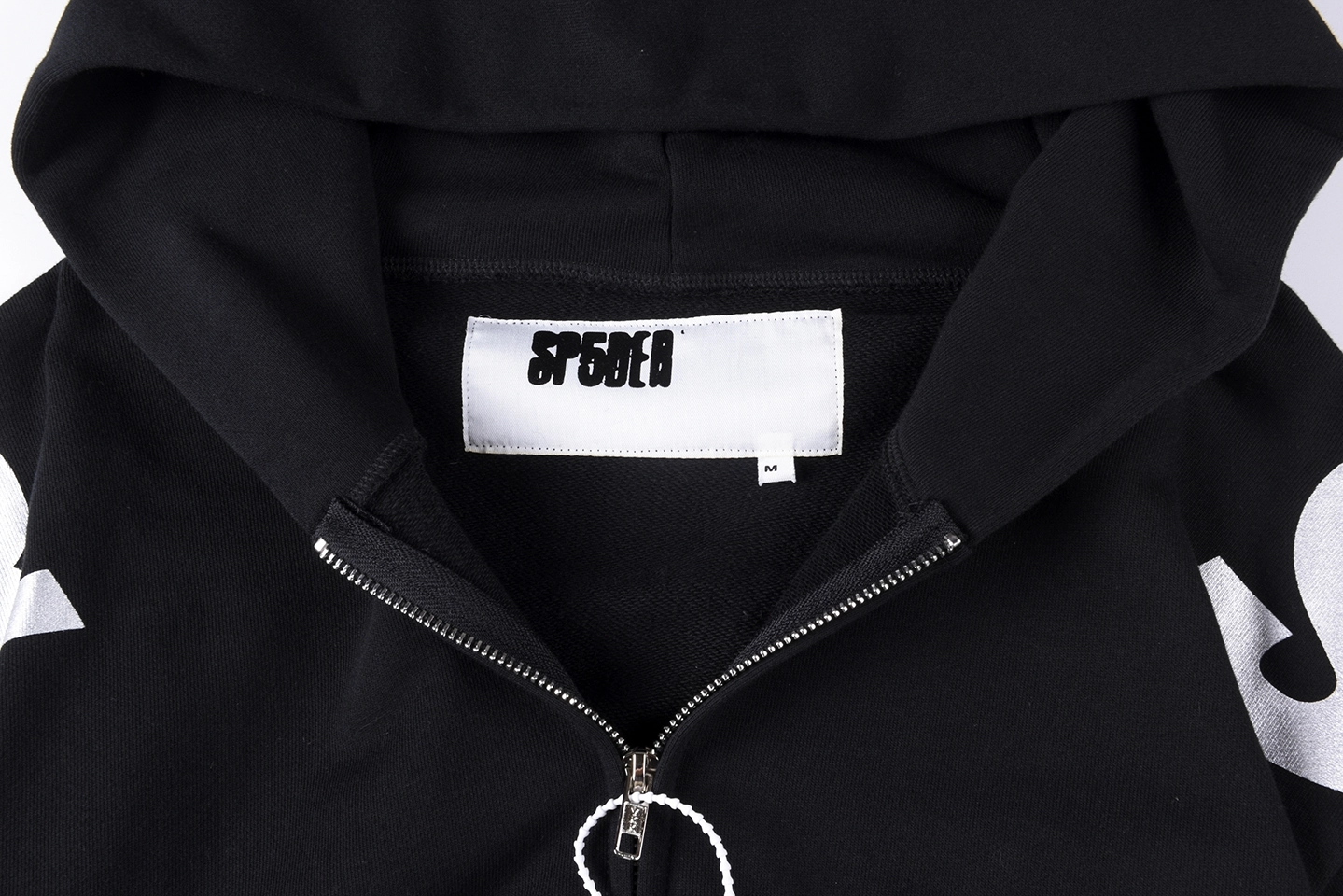 Sp5der Black Sleeve Logo Zip-Up Hoodie1