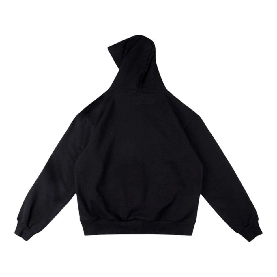 Sp5der Black Sleeve Logo Zip-Up Hoodie Back view