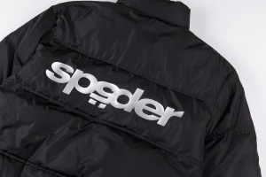 Sp5der Black Star Logo Puffer Jacket12