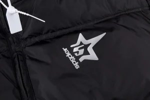 Sp5der Black Star Logo Puffer Jacket9
