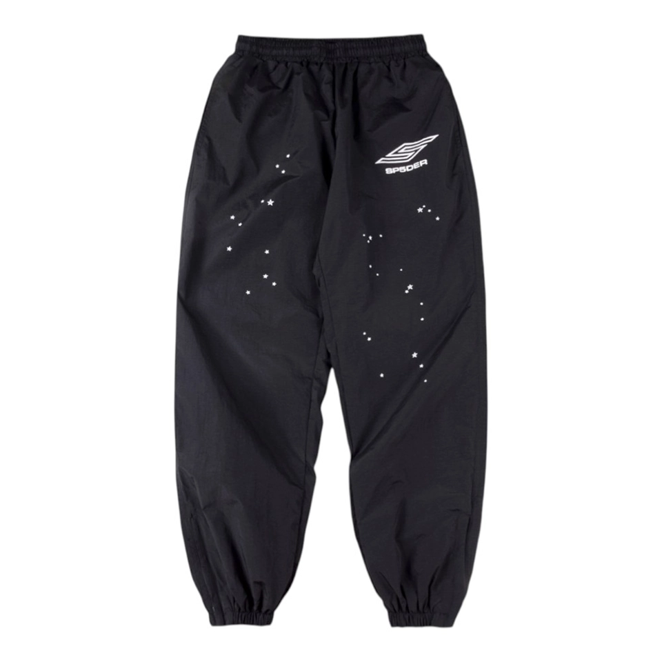 Sp5der Black Star Logo Track Pants Front view