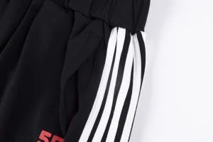 Sp5der Black White Stripe Red Logo Track Pants10