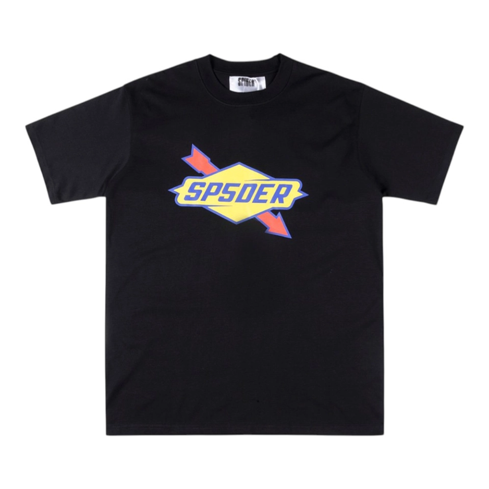 Sp5der Black Yellow & Red Bolt Logo T-Shirt Front view