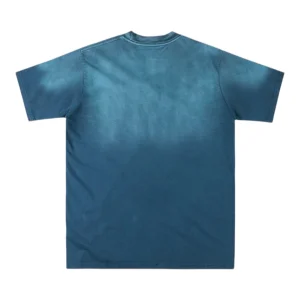 Sp5der Blue Pink Logo Graphic Washed T-Shirt Back view