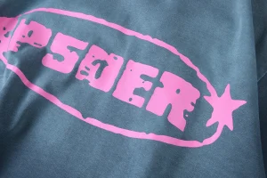 Sp5der Blue Pink Logo Graphic Washed T-Shirt9