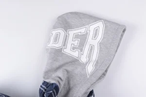 Sp5der Blue Plaid Grey Hood Zip Jacket2