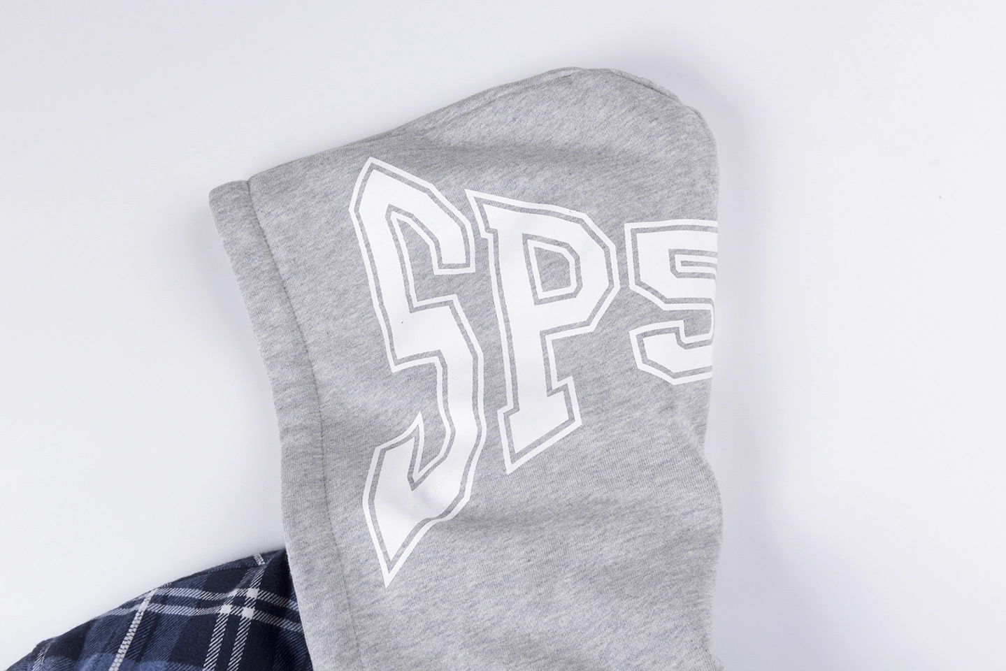 Sp5der Blue Plaid Grey Hood Zip Jacket3