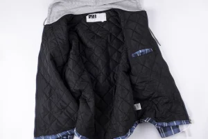 Sp5der Blue Plaid Grey Hood Zip Jacket6