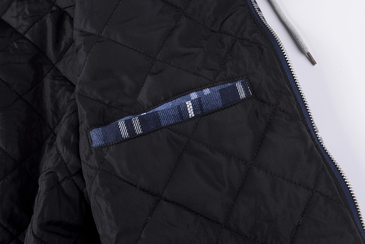 Sp5der Blue Plaid Grey Hood Zip Jacket9