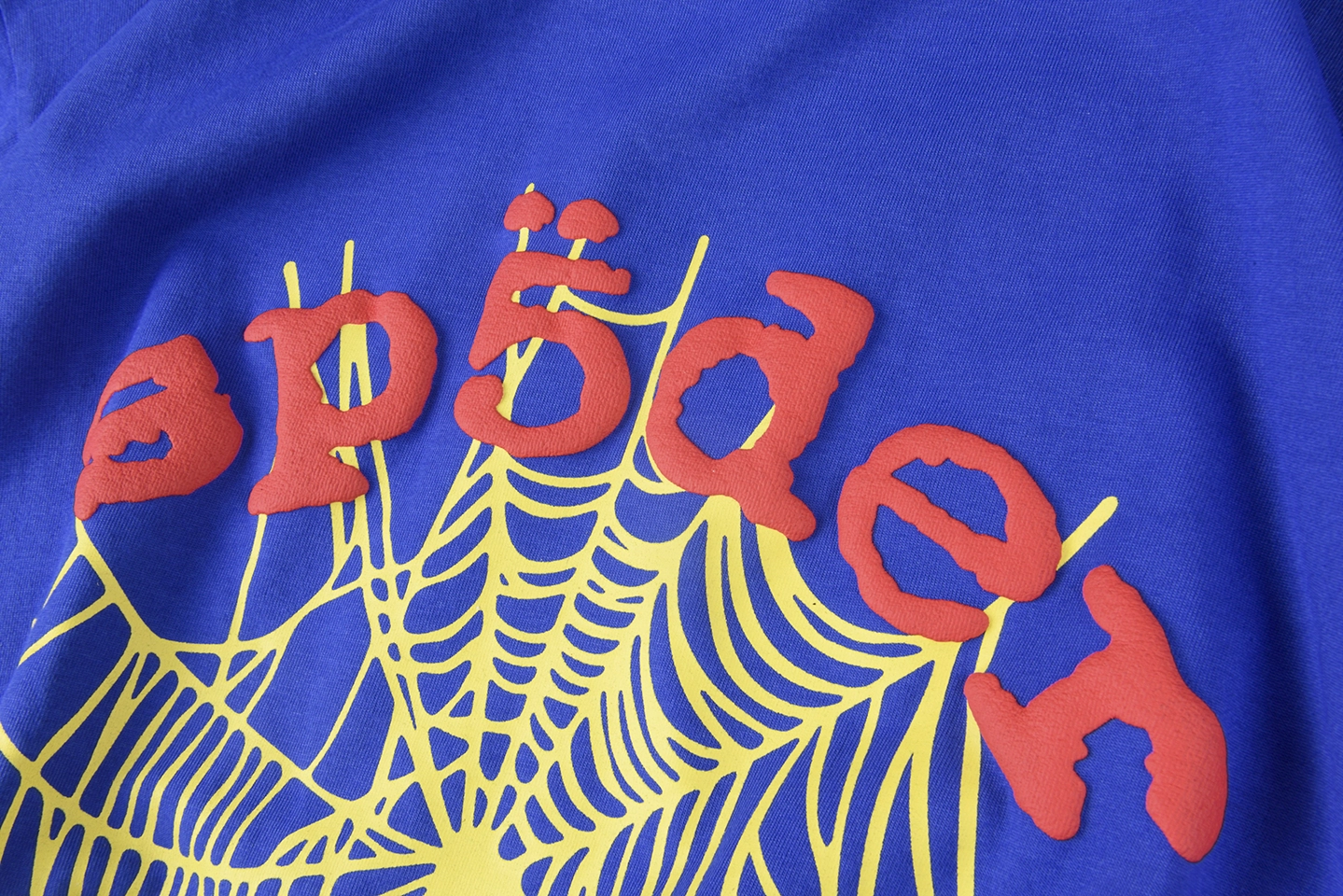 Sp5der Blue Red & Yellow Web Graphic T-Shirt8