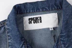 Sp5der Blue Washed Logo Embroidery Denim Jacket2