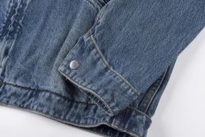 Sp5der Blue Washed Logo Embroidery Denim Jacket3