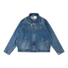Sp5der Blue Washed Logo Embroidery Denim Jacket