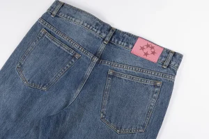 Sp5der Blue Washed Logo Embroidery Denim Jeans6