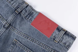 Sp5der Blue White Star Graphic Denim Jeans9