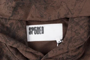 Sp5der Brown Distressed “SP-55” Racing Graphic Hoodie2