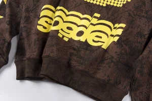 Sp5der Brown Distressed Star “5” Logo Sweatshirt7