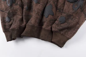 Sp5der Brown Distressed Star Logo Sweatshirt4