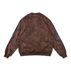 Sp5der Brown Distressed Star Logo Sweatshirt5