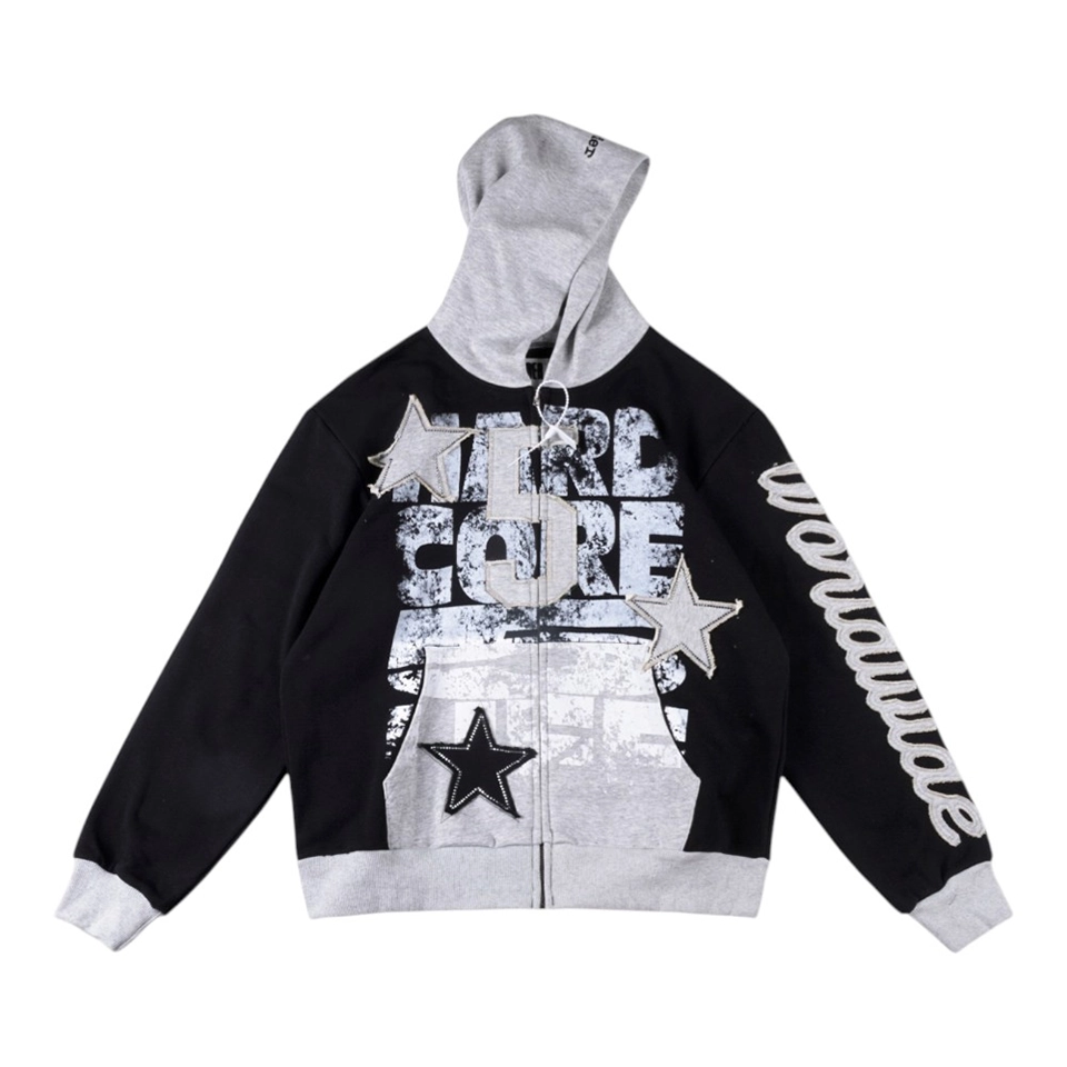 Sp5der “Future Core” Contrast Zip Hoodie Front view