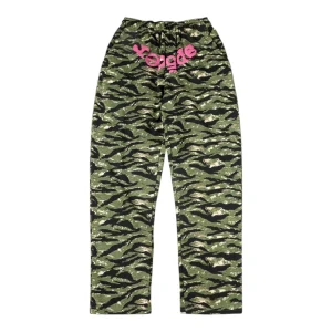 Sp5der Green Camo Logo Straight-Leg Pants Front view