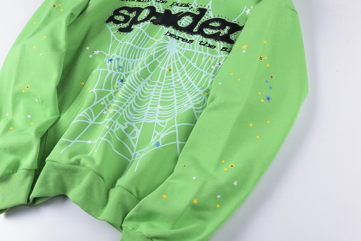 Sp5der Green Web Graphic Hoodie6