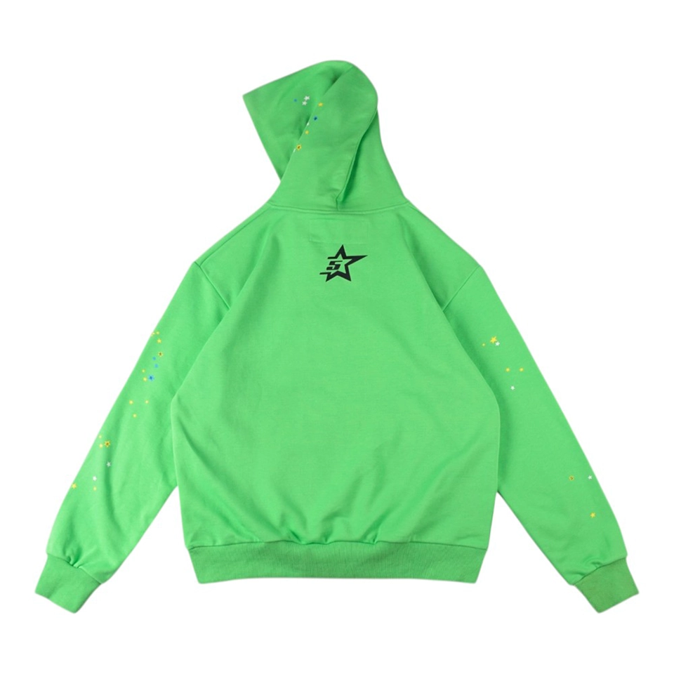Sp5der Green Web Graphic Hoodie Back view