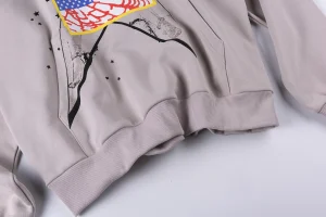 Sp5der Grey Star Graphic Hoodie10