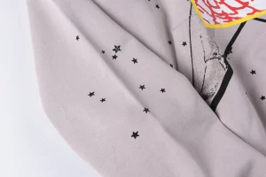 Sp5der Grey Star Graphic Hoodie11