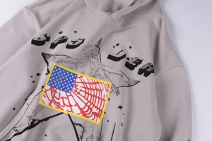 Sp5der Grey Star Graphic Hoodie3