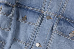 Sp5der Light Blue Red Logo Denim Jacket10