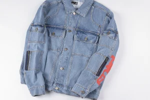 Sp5der Light Blue Red Logo Denim Jacket6