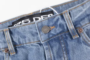 Sp5der Light Blue Red Logo Denim Jeans2