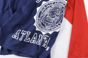 Sp5der Navy Red Panel Graphic Rugby Polo Shirt7