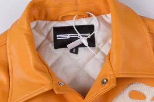 Sp5der Orange White S Logo Varsity Jacket1