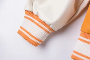 Sp5der Orange White S Logo Varsity Jacket12