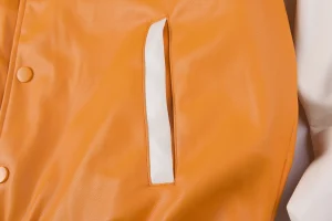 Sp5der Orange White S Logo Varsity Jacket3