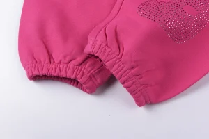 Sp5der Pink Rhinestone Logo Sweatpants5