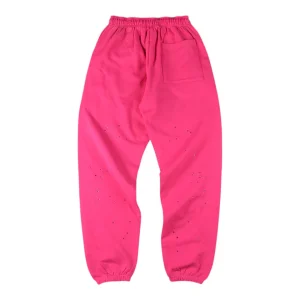 Sp5der Pink Rhinestone Logo Sweatpants Back view