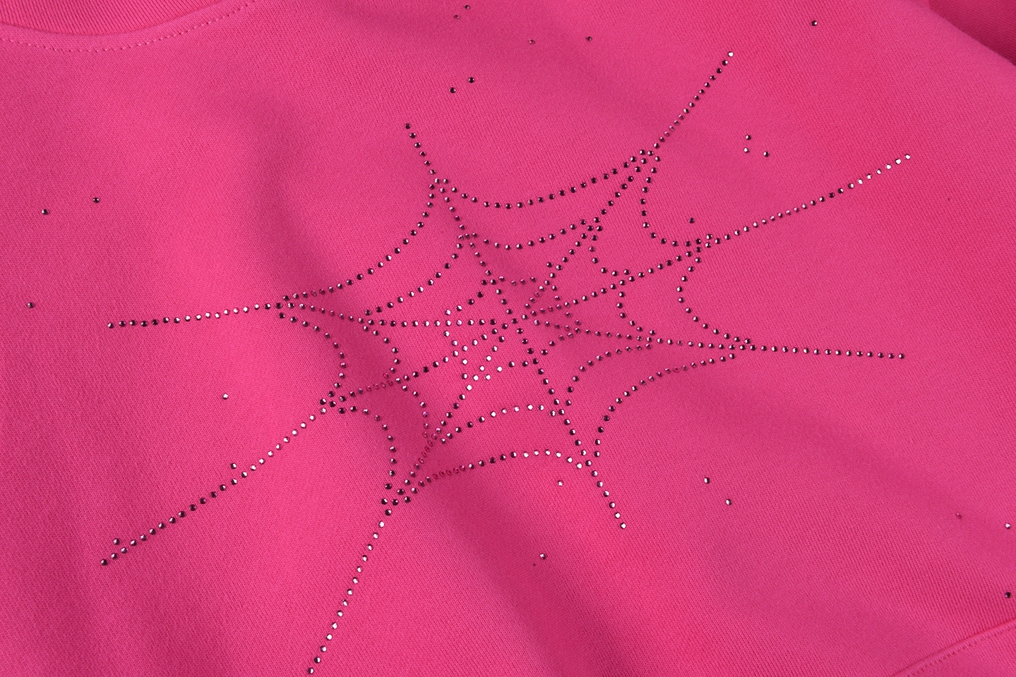 Sp5der Pink Rhinestone Web Hoodie10