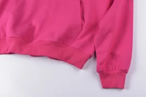 Sp5der Pink Rhinestone Web Hoodie2